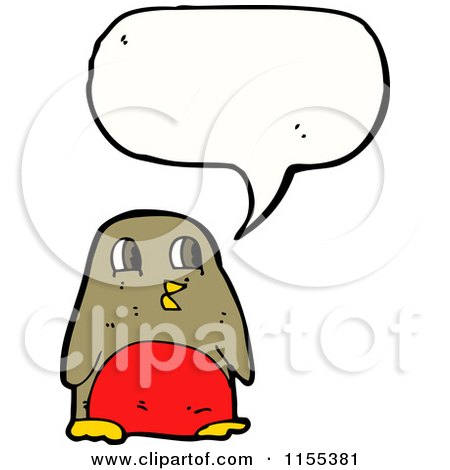 Cartoon of a Talking Robin - Royalty Free Vector Illustration by lineartestpilot