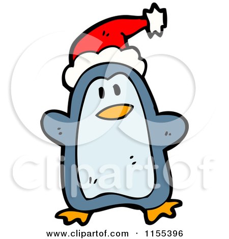Cartoon of a Christmas Penguin - Royalty Free Vector Illustration by lineartestpilot
