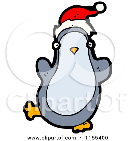 Cartoon of a Christmas Penguin - Royalty Free Vector Illustration by lineartestpilot