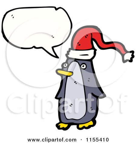 Cartoon of a Talking Christmas Penguin - Royalty Free Vector Illustration by lineartestpilot