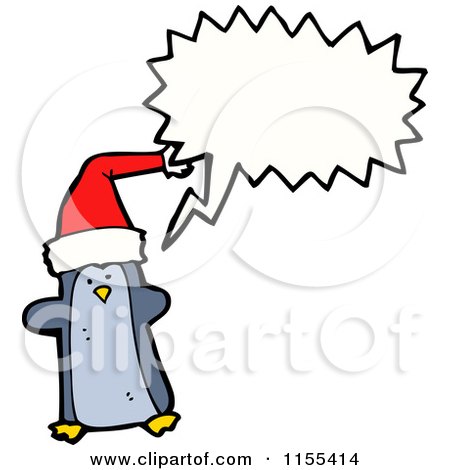 Cartoon of a Talking Christmas Penguin - Royalty Free Vector Illustration by lineartestpilot
