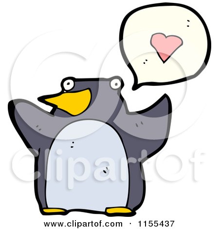 Cartoon of a Talking Penguin - Royalty Free Vector Illustration by lineartestpilot
