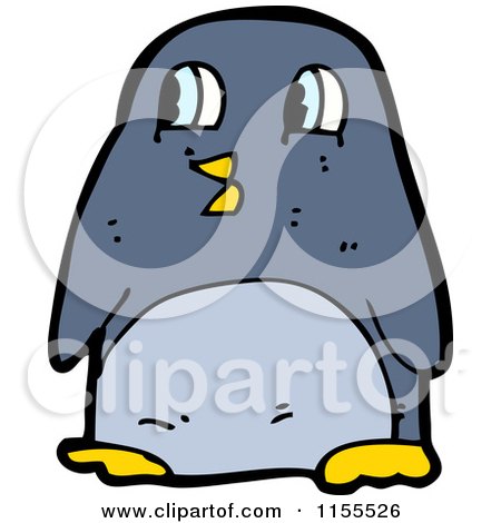 Cartoon of a Blue Penguin - Royalty Free Vector Illustration by lineartestpilot