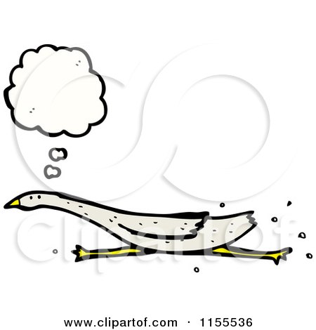 Cartoon of a Thinking Goose - Royalty Free Vector Illustration by lineartestpilot