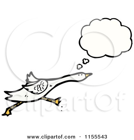Cartoon of a Thinking Goose - Royalty Free Vector Illustration by lineartestpilot