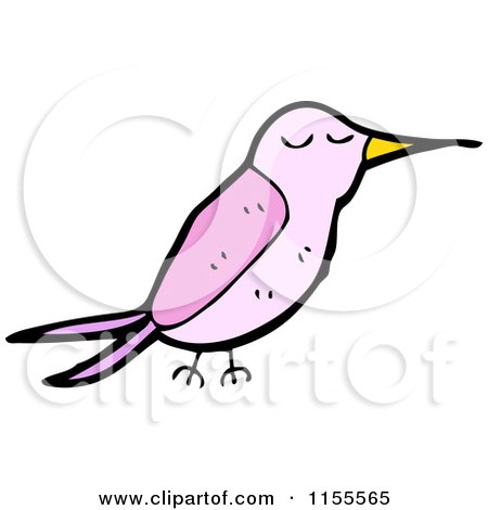 Cartoon of a Pink Hummingbird - Royalty Free Vector Illustration by lineartestpilot