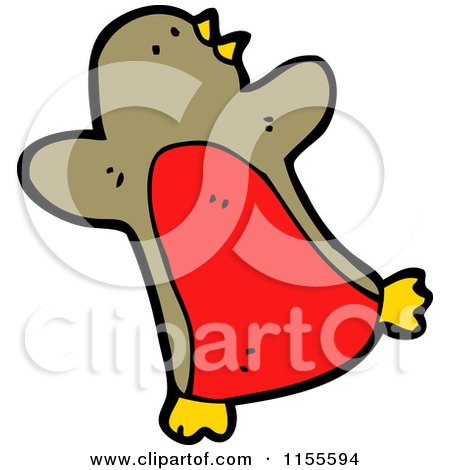 Cartoon of a Red Chested Robin - Royalty Free Vector Illustration by lineartestpilot