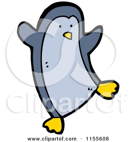 Cartoon of a Blue Penguin - Royalty Free Vector Illustration by lineartestpilot