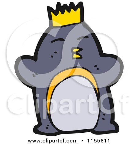 Cartoon of a King Penguin - Royalty Free Vector Illustration by lineartestpilot