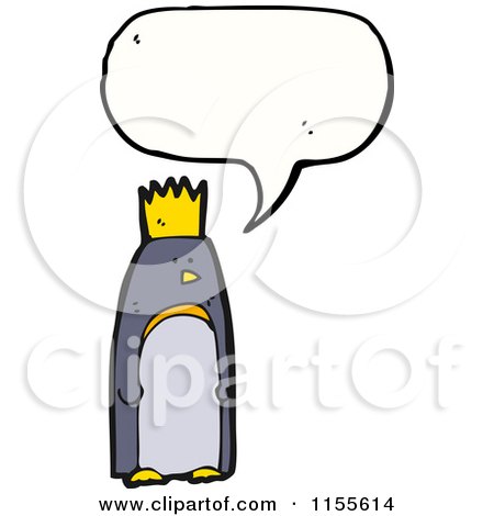 Cartoon of a Talking King Penguin - Royalty Free Vector Illustration by lineartestpilot