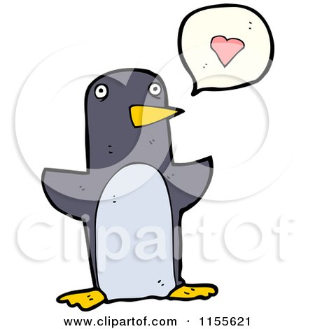 Cartoon of a Talking Penguin - Royalty Free Vector Illustration by lineartestpilot