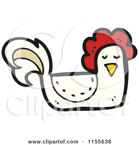 Cartoon of a White Chicken - Royalty Free Vector Illustration by lineartestpilot