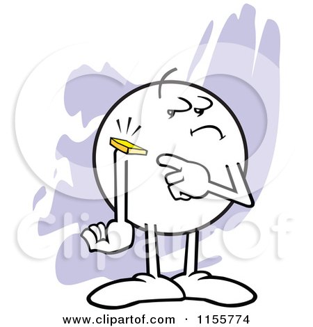Cartoon of a Moodie Character with a Chip on His Shoulder - Royalty Free Vector Illustration by Johnny Sajem
