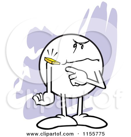 Cartoon of a Mad Moodie Character with a Chip on His Shoulder - Royalty Free Vector Illustration by Johnny Sajem