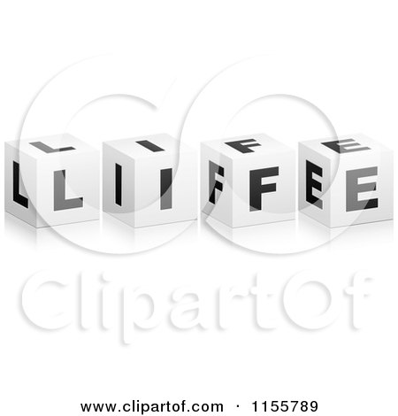 Clipart of 3d LIFE Cubes - Royalty Free Vector Illustration by Andrei Marincas