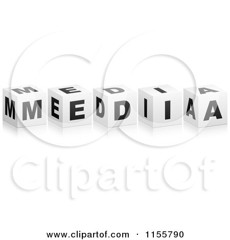 Clipart of 3d MEDIA Cubes - Royalty Free Vector Illustration by Andrei Marincas