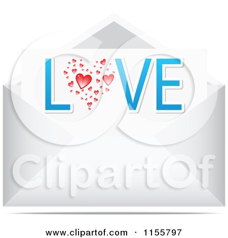 Clipart of a Love Letter in an Envelope - Royalty Free Vector Illustration by Andrei Marincas
