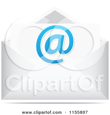 Clipart of an Arobase Email Letter in an Envelope - Royalty Free Vector Illustration by Andrei Marincas
