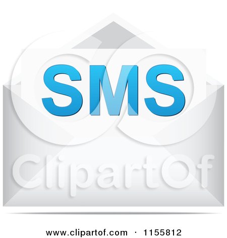 Clipart of a SMS Letter in an Envelope - Royalty Free Vector Illustration by Andrei Marincas