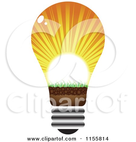 Clipart of a Lightbulb with Sun Rays - Royalty Free Vector Illustration by Andrei Marincas
