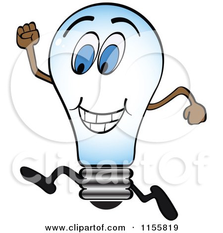 Clipart of a Running Lightbulb - Royalty Free Vector Illustration by Andrei Marincas