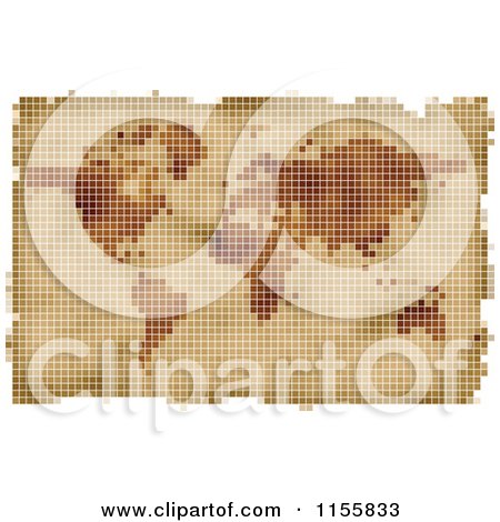 Clipart of a Grungy Pixelated Mosaic Map - Royalty Free Vector Illustration by Andrei Marincas