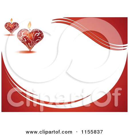 Clipart of a Red Heart Candle Background with Copyspace - Royalty Free Vector Illustration by Andrei Marincas