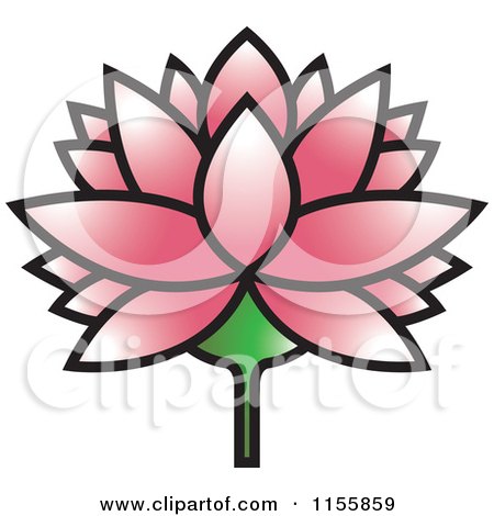 Clipart of a Pink Lutus Water Lily Flower - Royalty Free Vector Illustration by Lal Perera