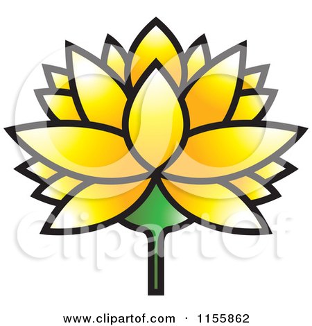 Clipart of a Yellow Lutus Water Lily Flower - Royalty Free Vector Illustration by Lal Perera