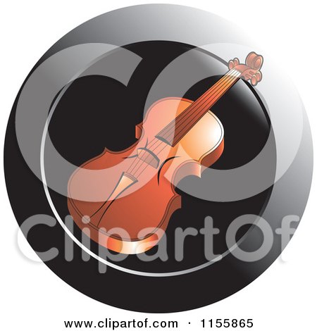 Clipart of a Violin Icon - Royalty Free Vector Illustration by Lal Perera