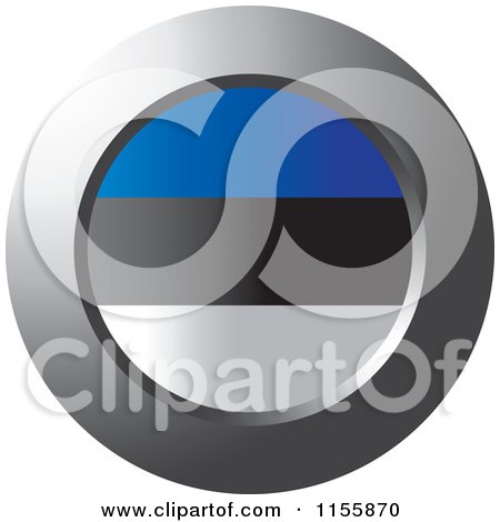 Clipart of a Chrome Ring and Estonian Flag Icon - Royalty Free Vector Illustration by Lal Perera