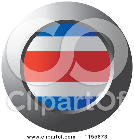 Clipart of a Chrome Ring and Costa Rican Flag Icon - Royalty Free Vector Illustration by Lal Perera