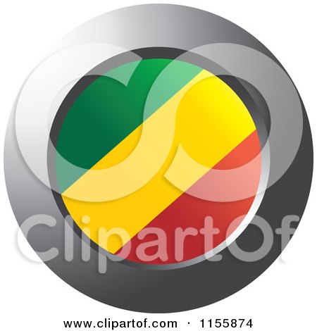 Clipart of a Chrome Ring and Congo Flag Icon - Royalty Free Vector Illustration by Lal Perera