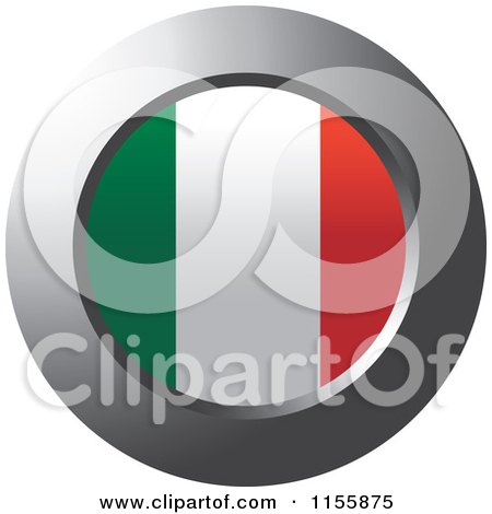Clipart of a Chrome Ring and Italy Flag Icon - Royalty Free Vector Illustration by Lal Perera