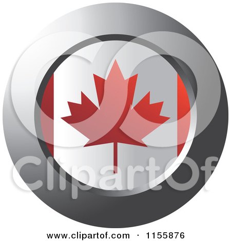Clipart of a Chrome Ring and Canadian Flag Icon - Royalty Free Vector Illustration by Lal Perera