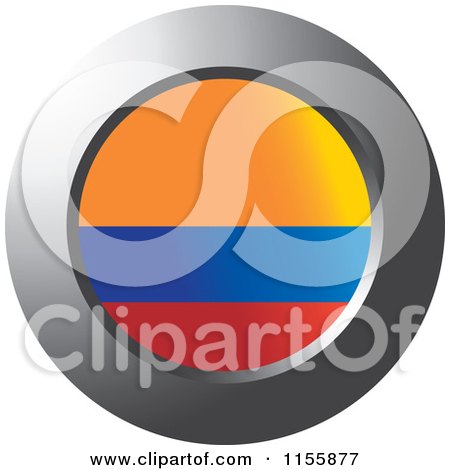 Clipart of a Chrome Ring and Colombian Flag Icon - Royalty Free Vector Illustration by Lal Perera