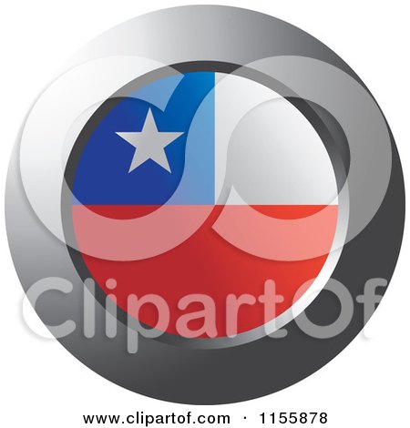Clipart of a Chrome Ring and Chile Flag Icon - Royalty Free Vector Illustration by Lal Perera