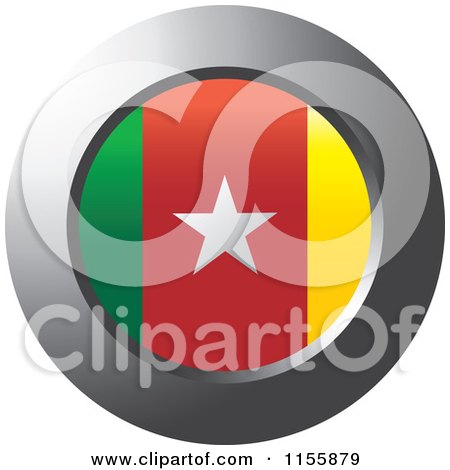 Clipart of a Chrome Ring and Camaroon Flag Icon - Royalty Free Vector Illustration by Lal Perera