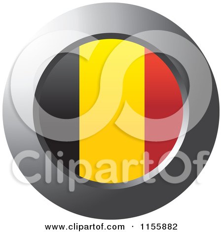 Clipart of a Chrome Ring and Belgium Flag Icon - Royalty Free Vector Illustration by Lal Perera
