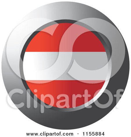 Clipart of a Chrome Ring and Austrian Flag Icon - Royalty Free Vector Illustration by Lal Perera