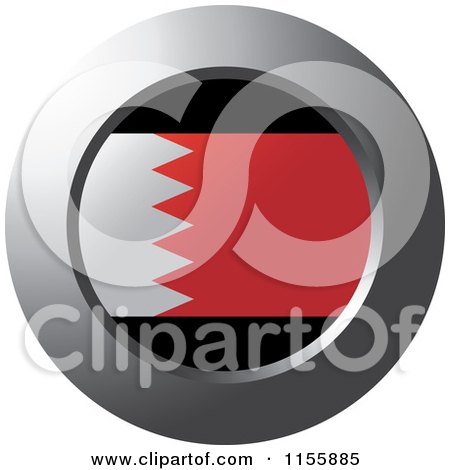 Clipart of a Chrome Ring and Bahrain Flag Icon - Royalty Free Vector Illustration by Lal Perera