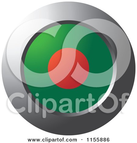 Clipart of a Chrome Ring and Bangladesh Flag Icon - Royalty Free Vector Illustration by Lal Perera