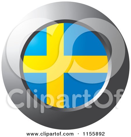 Clipart of a Chrome Ring and Sweden Flag Icon - Royalty Free Vector Illustration by Lal Perera