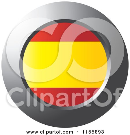 Clipart of a Chrome Ring and Spain Flag Icon - Royalty Free Vector Illustration by Lal Perera