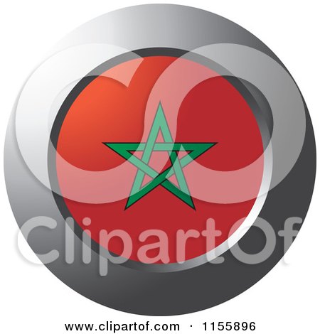 Clipart of a Chrome Ring and Morocco Flag Icon - Royalty Free Vector Illustration by Lal Perera