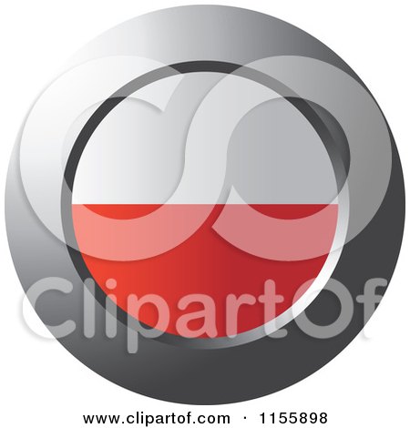 Clipart of a Chrome Ring and Poland Flag Icon - Royalty Free Vector Illustration by Lal Perera