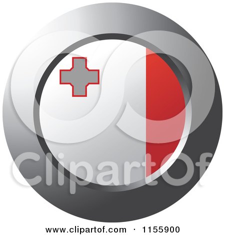 Clipart of a Chrome Ring and Malta Flag Icon - Royalty Free Vector Illustration by Lal Perera