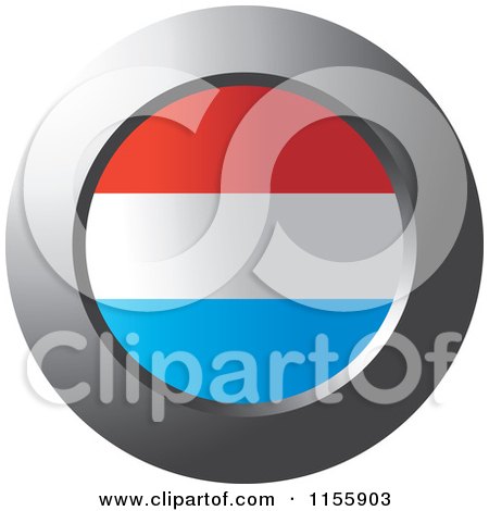 Clipart of a Chrome Ring and Luxembourg Flag Icon - Royalty Free Vector Illustration by Lal Perera