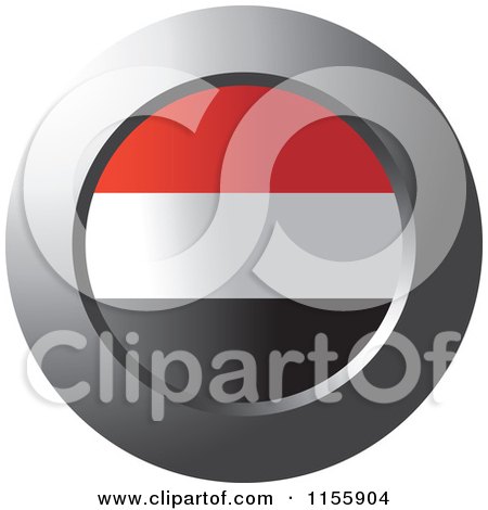 Clipart of a Chrome Ring and Yemen Flag Icon - Royalty Free Vector Illustration by Lal Perera