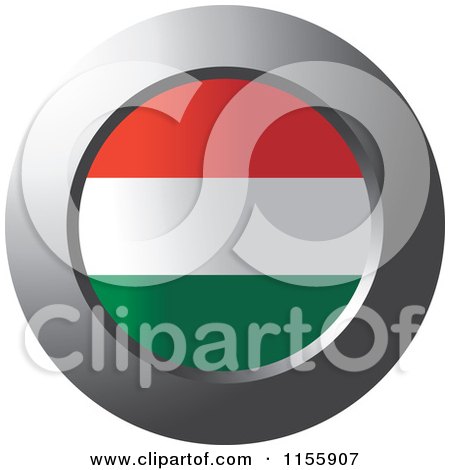Clipart of a Chrome Ring and Hungary Flag Icon - Royalty Free Vector Illustration by Lal Perera